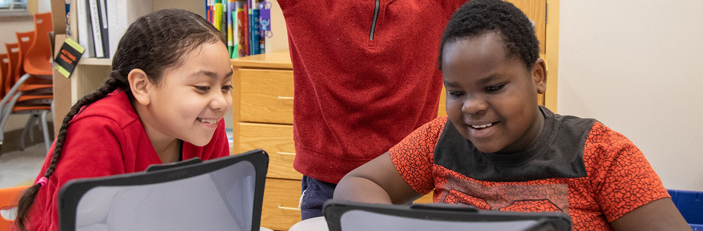 Moulton Students working on computers